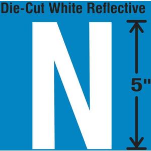 STRANCO INC DWR-5-N-5 Die-Cut Reflective Letter Label N PK5 | AH3ADN 30WZ03