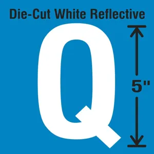 STRANCO INC DWR-5-Q-5 Die-Cut Reflective Letter Label Q PK5 | AH3ADR 30WZ06