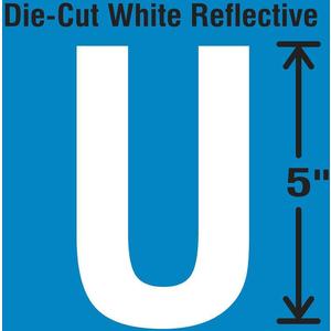 STRANCO INC DWR-5-U-5 Die-Cut Reflective Letter Label U PK5 | AH3ADW 30WZ10