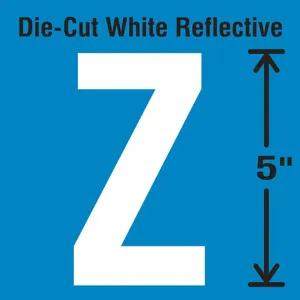 STRANCO INC DWR-5-Z-5 Die-Cut Reflective Letter Label Z PK5 | AH3AEB 30WZ15