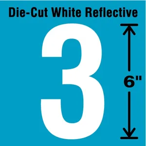 STRANCO INC DWR-6-3-EA Number Label 3 White | AD4JHD 41R080