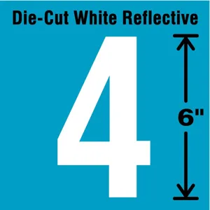 STRANCO INC DWR-6-4-EA Number Label 4 White | AD4JHE 41R081