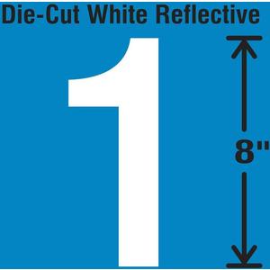 STRANCO INC DWR-SINGLE-8-1 Die-Cut Reflective Number Label 1 | AH3AED 30WZ17