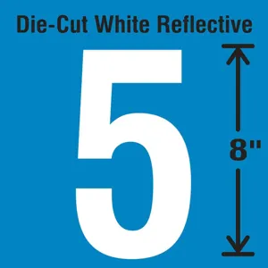 STRANCO INC DWR-SINGLE-8-5 Die-Cut Reflective Number Label 5 | AH3AEH 30WZ21