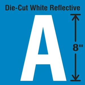 STRANCO INC DWR-SINGLE-8-A Die-Cut Reflective Letter Label A | AH3AEN 30WZ26