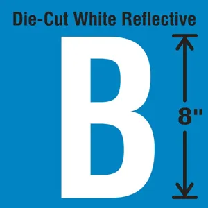 STRANCO INC DWR-SINGLE-8-B Die-Cut Reflective Letter Label B | AH3AEP 30WZ27