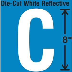 STRANCO INC DWR-SINGLE-8-C Die-Cut Reflective Letter Label C | AH3AEQ 30WZ28