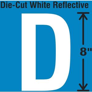 STRANCO INC DWR-SINGLE-8-D Die-Cut Reflective Letter Label D | AH3AER 30WZ29