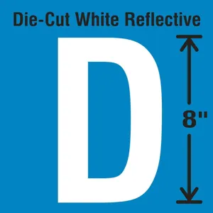 STRANCO INC DWR-SINGLE-8-D Die-Cut Reflective Letter Label D | AH3AER 30WZ29