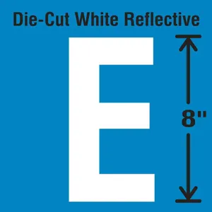 STRANCO INC DWR-SINGLE-8-E Die-Cut Reflective Letter Label E | AH3AET 30WZ30