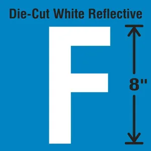 STRANCO INC DWR-SINGLE-8-F Die-Cut Reflective Letter Label F | AH3AEU 30WZ31