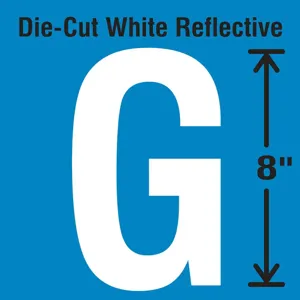 STRANCO INC DWR-SINGLE-8-G Die-Cut Reflective Letter Label G | AH3AEV 30WZ32