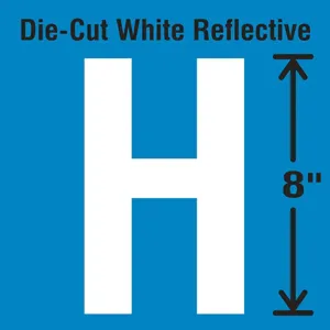 STRANCO INC DWR-SINGLE-8-H Die-Cut Reflective Letter Label H | AH3AEW 30WZ33