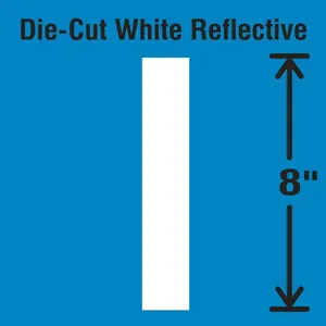 STRANCO INC DWR-SINGLE-8-I Die-Cut Reflective Letter Label I | AH3AEX 30WZ34