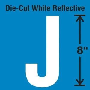 STRANCO INC DWR-SINGLE-8-J Die-Cut Reflective Letter Label J | AH3AEY 30WZ35