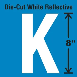 STRANCO INC DWR-SINGLE-8-K Die-Cut Reflective Letter Label K | AH3AEZ 30WZ36