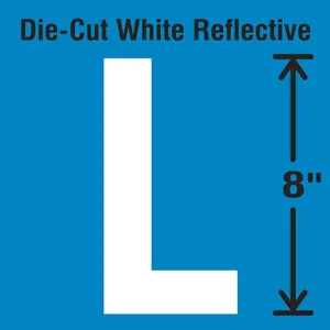 STRANCO INC DWR-SINGLE-8-L Die-Cut Reflective Letter Label L | AH3AFA 30WZ37