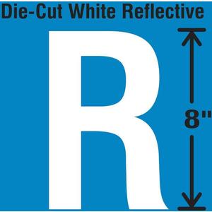 STRANCO INC DWR-SINGLE-8-R Die-Cut Reflective Letter Label R | AH3AFG 30WZ43