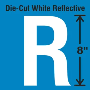 STRANCO INC DWR-SINGLE-8-R Die-Cut Reflective Letter Label R | AH3AFG 30WZ43