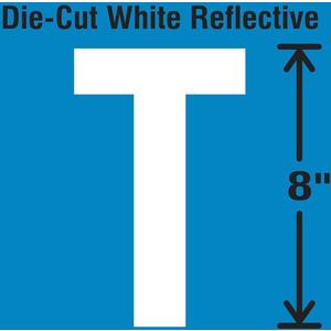 STRANCO INC DWR-SINGLE-8-T Die-Cut Reflective Letter Label T | AH3AFJ 30WZ45