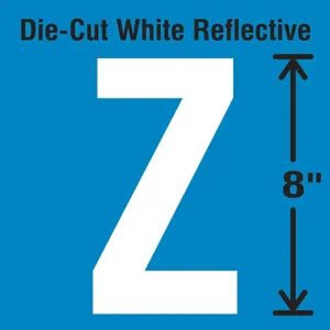 STRANCO INC DWR-SINGLE-8-Z Die-Cut Reflective Letter Label Z | AH3AFQ 30WZ51