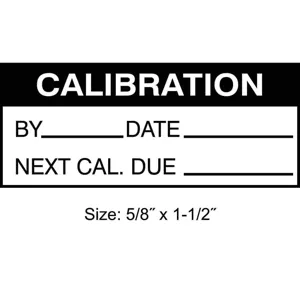 STRANCO INC TC-10927 Calibration Label ENG Black/White PK350 | AH3AWG 30XD68