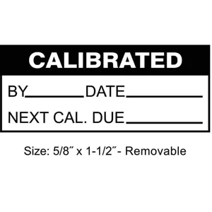 STRANCO INC TCR-22132 Calibration Label ENG Black/White PK350 | AH3AWK 30XD71