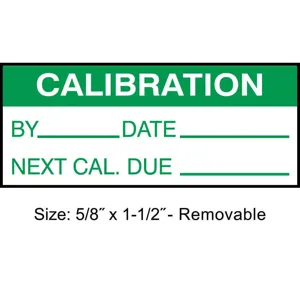 STRANCO INC TCR-22134 Calibration Label ENG Green/White PK350 | AH3AWH 30XD69