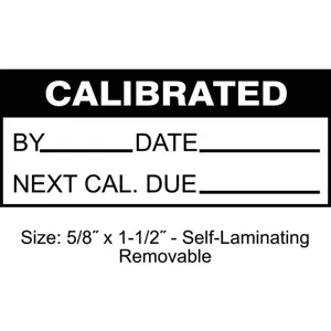 STRANCO INC TCRSL2-22132 Calibration Label ENG Black/White PK350 | AH3AWL 30XD72