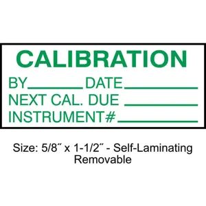 STRANCO INC TCRSL2-22133 Calibration Label ENG Green/White PK350 | AH3AWN 30XD74