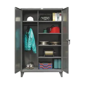 STRONG HOLD 56-W-245 Wardrobe Storage Cabinet, Dark Gray | AD2PXR 3THP9