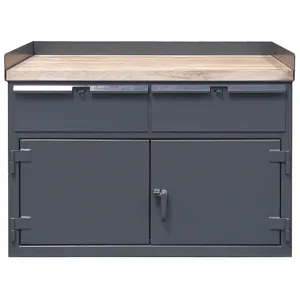 STRONG HOLD 4.22.10-WB-300-2DB-MT Cabinet Workbench Maple Top W 50 H34 D30 | AE4BFK 5HZP7