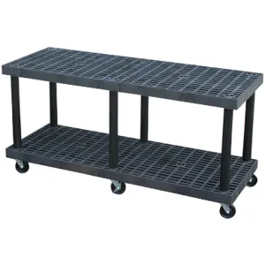 STRUCTURAL PLASTICS K6624B Multi Level Cart, 66 x 24, Base Unit, Grid Top | AG8EUJ