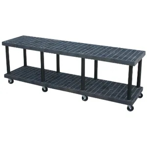 STRUCTURAL PLASTICS K9624B Multi Level Cart, 96 x 24, Base Unit, Grid Top | AG8EUL