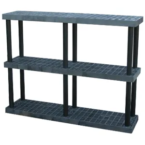 STRUCTURAL PLASTICS S6616x3 Plastic Bulk Storage Rack, 66 L x 16 W x 51 H, 3 Shelf, Grid Top | AG8EQZ