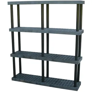 STRUCTURAL PLASTICS S6616x4 Plastic Bulk Storage Rack, 66 L x 16 W x 75 H, 4 Shelf, Grid Top | AG8ERA