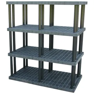 STRUCTURAL PLASTICS S6636X4 Plastic Bulk Storage Rack, 66 L x 36 W x 75 H, 4 Shelf, Grid Top | AG8ERE