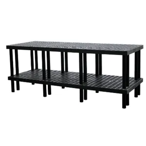 STRUCTURAL PLASTICS W9636 Workbench, 2 Shelf, 96 x 36, Grid Top | AG8EVJ