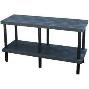 STRUCTURAL PLASTICS WT6624 Workbench, 2 Shelf, 66 x 24, Solid Top | AG8EVC