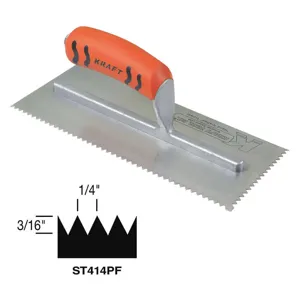 KRAFT TOOL CO. ST414PF Trowel V-Notch 11 Inch Length x 4-1/2 Inch Width | AH4NWJ 35EN16