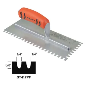 KRAFT TOOL CO. ST417PF Trowel U-Notch 11 Inch Length x 4-1/2 Inch Width | AH4NWK 35EN17