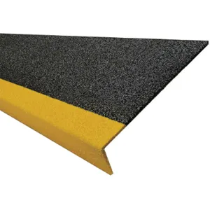 SURE-FOOT 9N12117X006017H FRP Step Cover Yellow/Black 60 inch Width Fiberglass | AH3BNP 31AP51