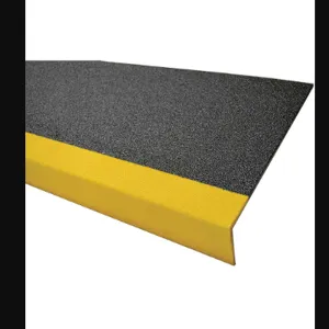 SURE-FOOT 9N12117X006017M FRP Step Cover Yellow/Black 60 inch Width Fiberglass | AH3BNU 31AP55