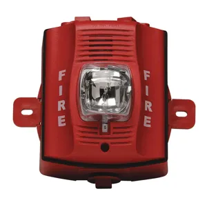 SYSTEM SENSOR P2RK Outdoor Horn Strobe Two-Wire Red | AA6QQW 14N225