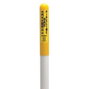 TAPCO 113778B Utility Dome Marker 66 Inch Height Yellow/Black/White | AH6FHK 35YV96