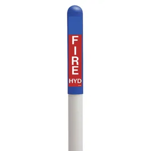 TAPCO 113784E Utility Dome Marker 72 Inch Height Blue/White/Red | AH6FJN 35YW23