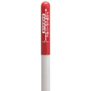 TAPCO 114603A Utility Dome Marker 72 Inch Height Red/White | AH6FKP 35YW47