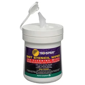 TECHSPRAY 1608-100DSP Ipa Cleaning Wipes Pop Up Pk 100 | AF7QQR 22HU58