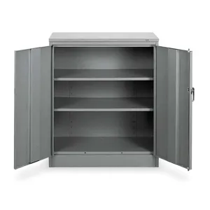 TENNSCO 1442 GRAY Counter Height Storage Cabinet Standard | AB3YJJ 1W978