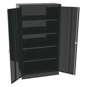 TENNSCO 6618DHBK Storage Cabinet Black 36 Inch Width x 18 Inch Depth x 66 Inch Height | AH9BCU 39FP57